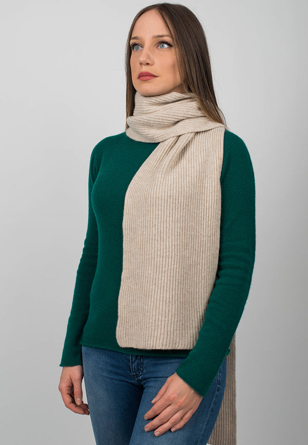 Fisherman's rib Scarf 100% Cashmere