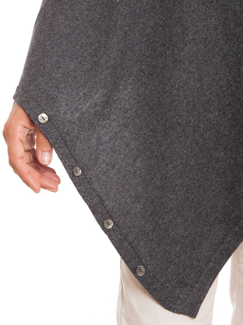 Poncho With Buttons Cashmere Blend | Dalle Piane Cashmere