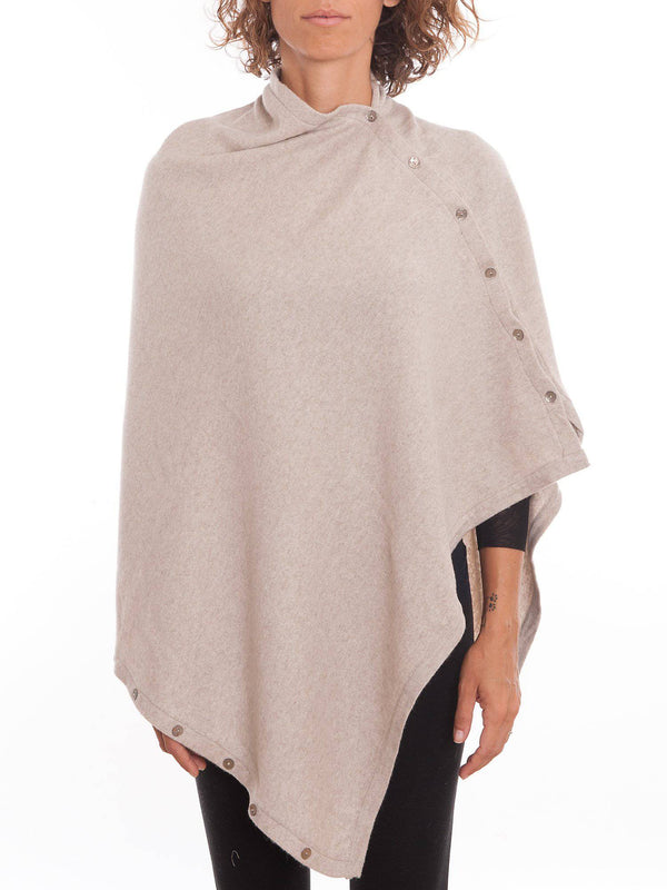 Poncho With Buttons Cashmere Blend | Dalle Piane Cashmere