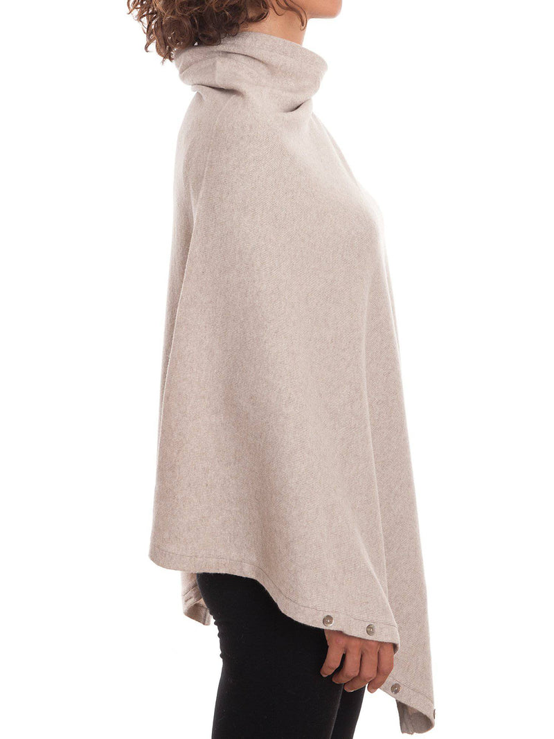 Poncho With Buttons Cashmere Blend | Dalle Piane Cashmere