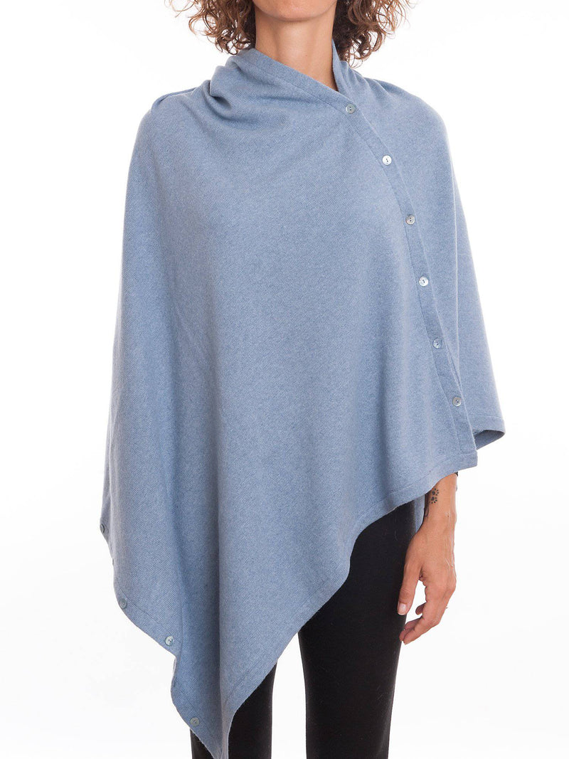 Poncho With Buttons Cashmere Blend | Dalle Piane Cashmere