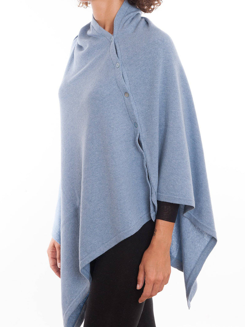 Poncho With Buttons Cashmere Blend | Dalle Piane Cashmere