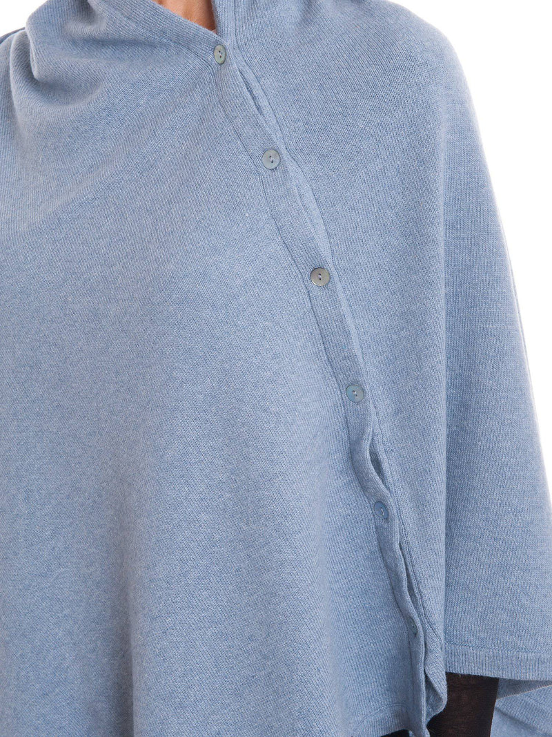 Poncho With Buttons Cashmere Blend | Dalle Piane Cashmere