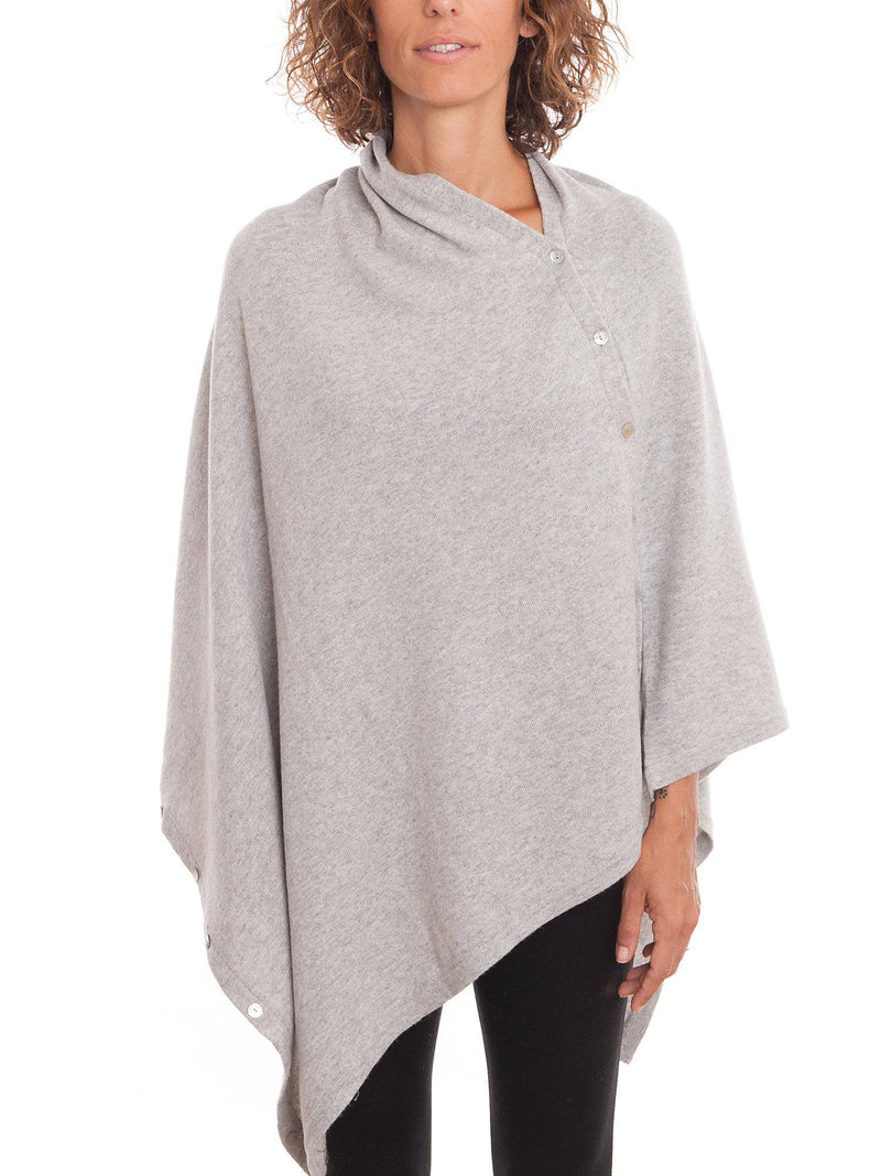 Poncho With Buttons Cashmere Blend | Dalle Piane Cashmere