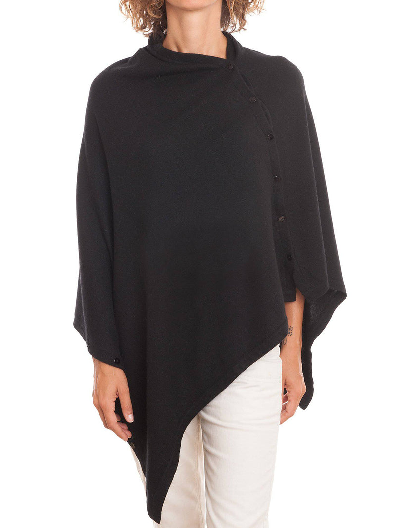 Poncho With Buttons Cashmere Blend | Dalle Piane Cashmere