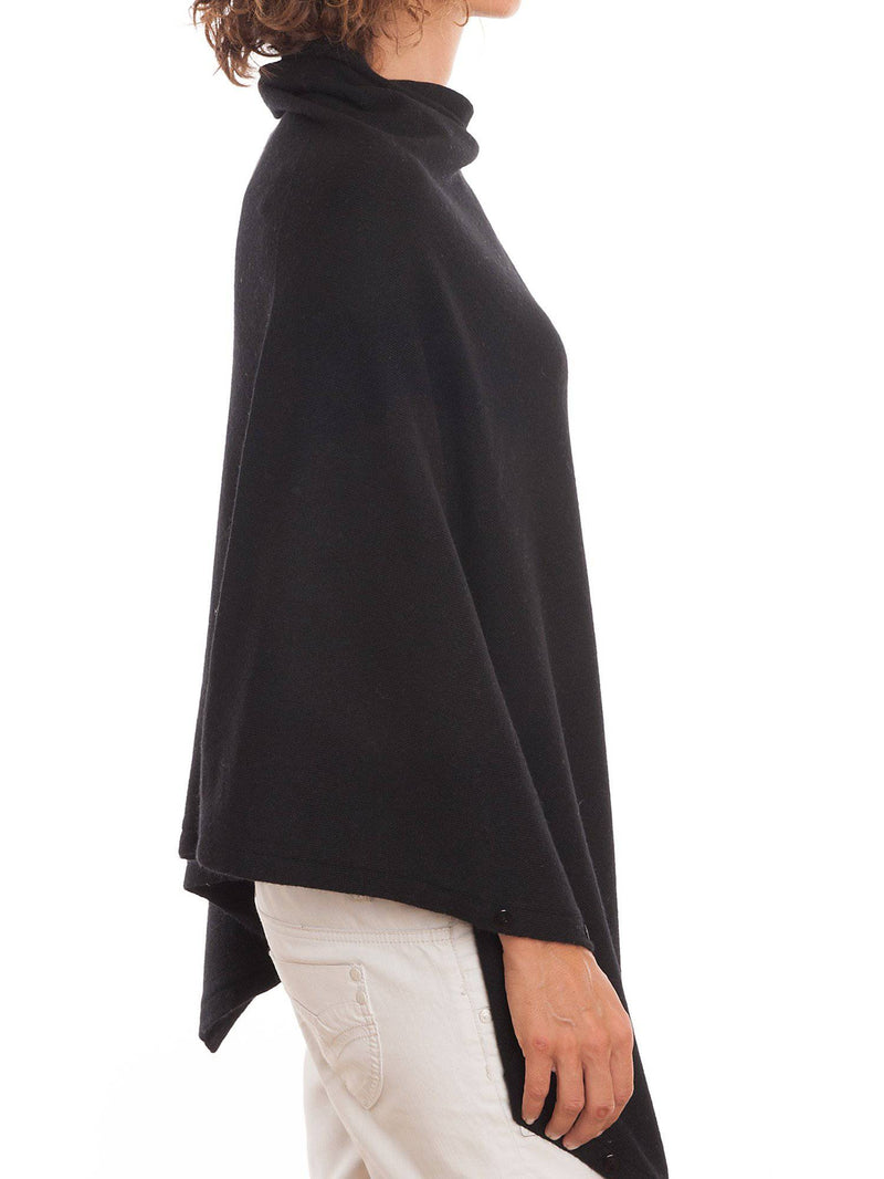 Poncho With Buttons Cashmere Blend | Dalle Piane Cashmere