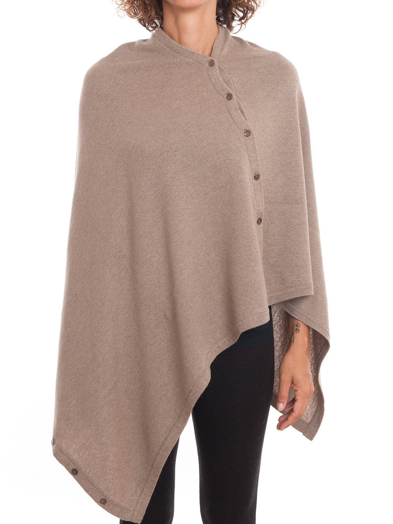 Poncho With Buttons Cashmere Blend | Dalle Piane Cashmere