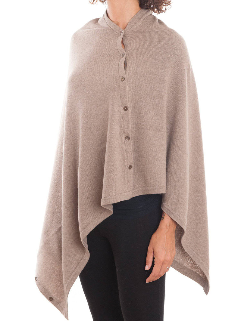 Poncho With Buttons Cashmere Blend | Dalle Piane Cashmere