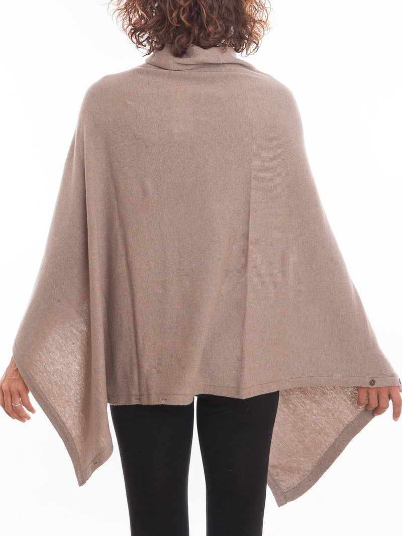 Poncho With Buttons Cashmere Blend | Dalle Piane Cashmere