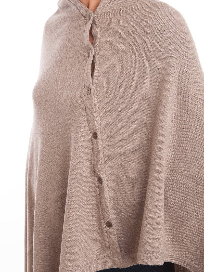 Poncho With Buttons Cashmere Blend | Dalle Piane Cashmere