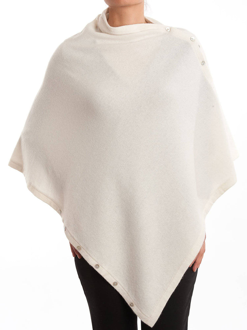 Poncho With Buttons Cashmere Blend | Dalle Piane Cashmere