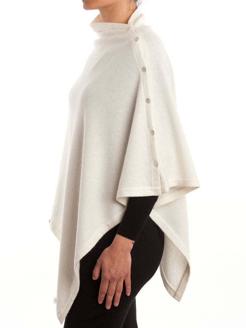 Poncho With Buttons Cashmere Blend | Dalle Piane Cashmere