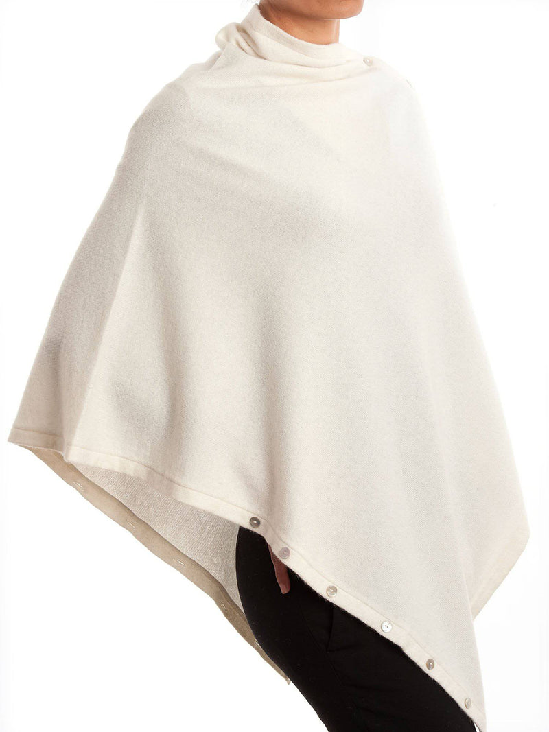 Poncho With Buttons Cashmere Blend | Dalle Piane Cashmere