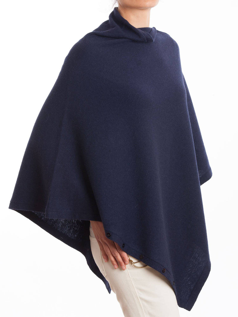 Poncho With Buttons Cashmere Blend | Dalle Piane Cashmere