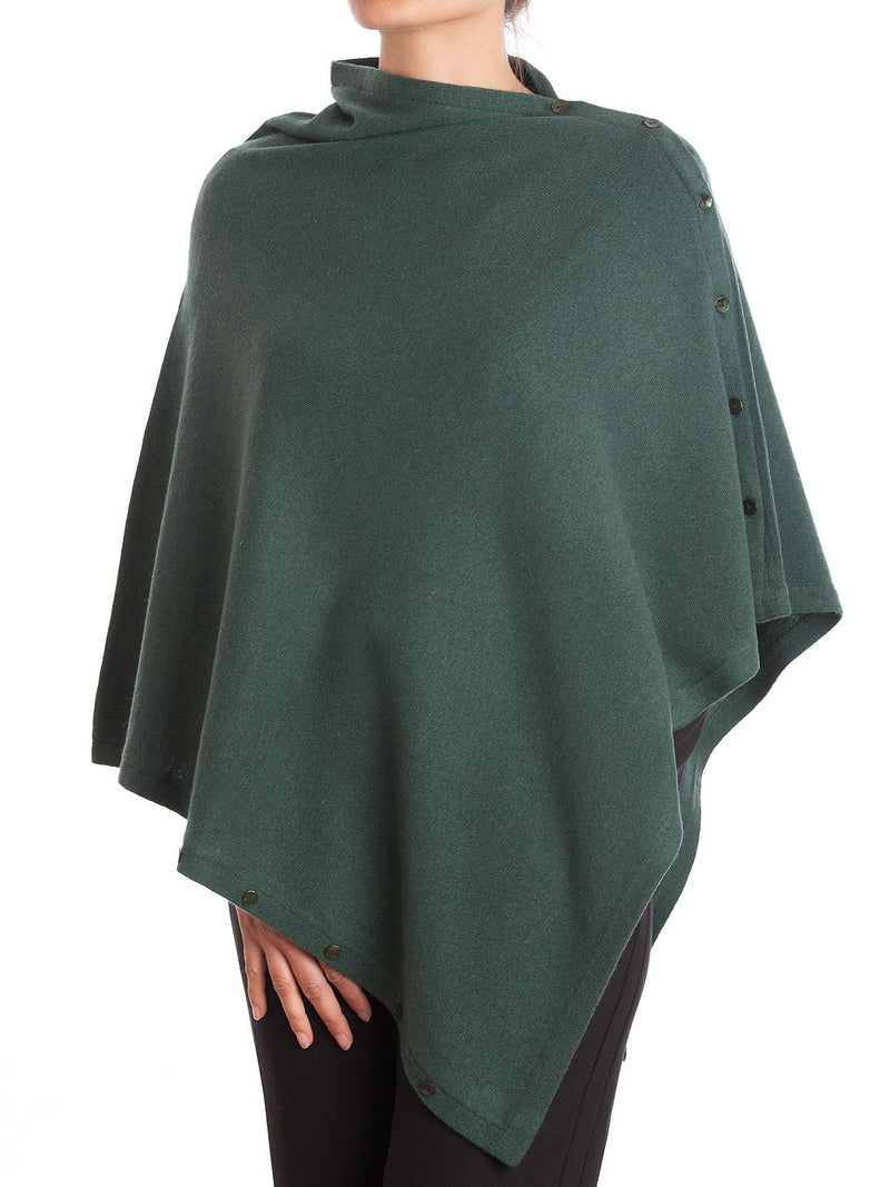 Poncho With Buttons Cashmere Blend | Dalle Piane Cashmere