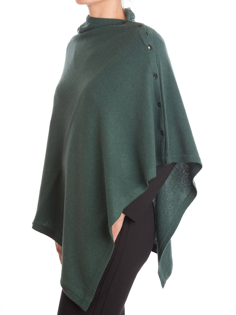 Poncho With Buttons Cashmere Blend | Dalle Piane Cashmere