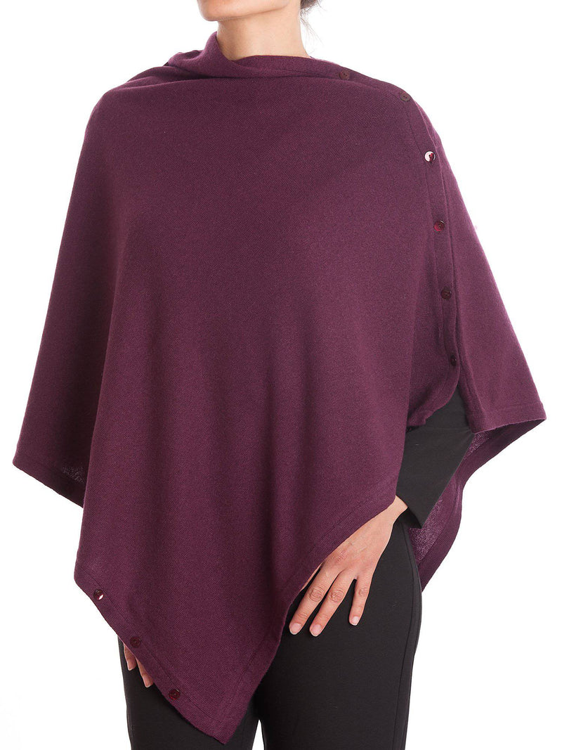 Poncho With Buttons Cashmere Blend | Dalle Piane Cashmere