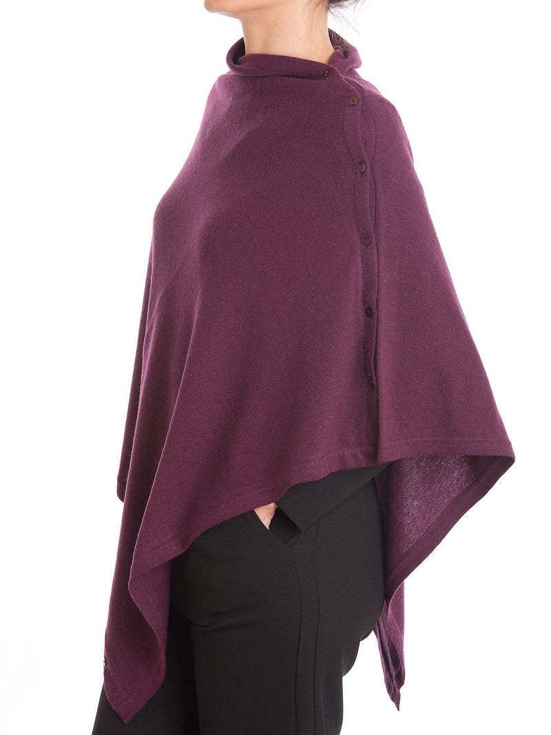 Poncho With Buttons Cashmere Blend | Dalle Piane Cashmere