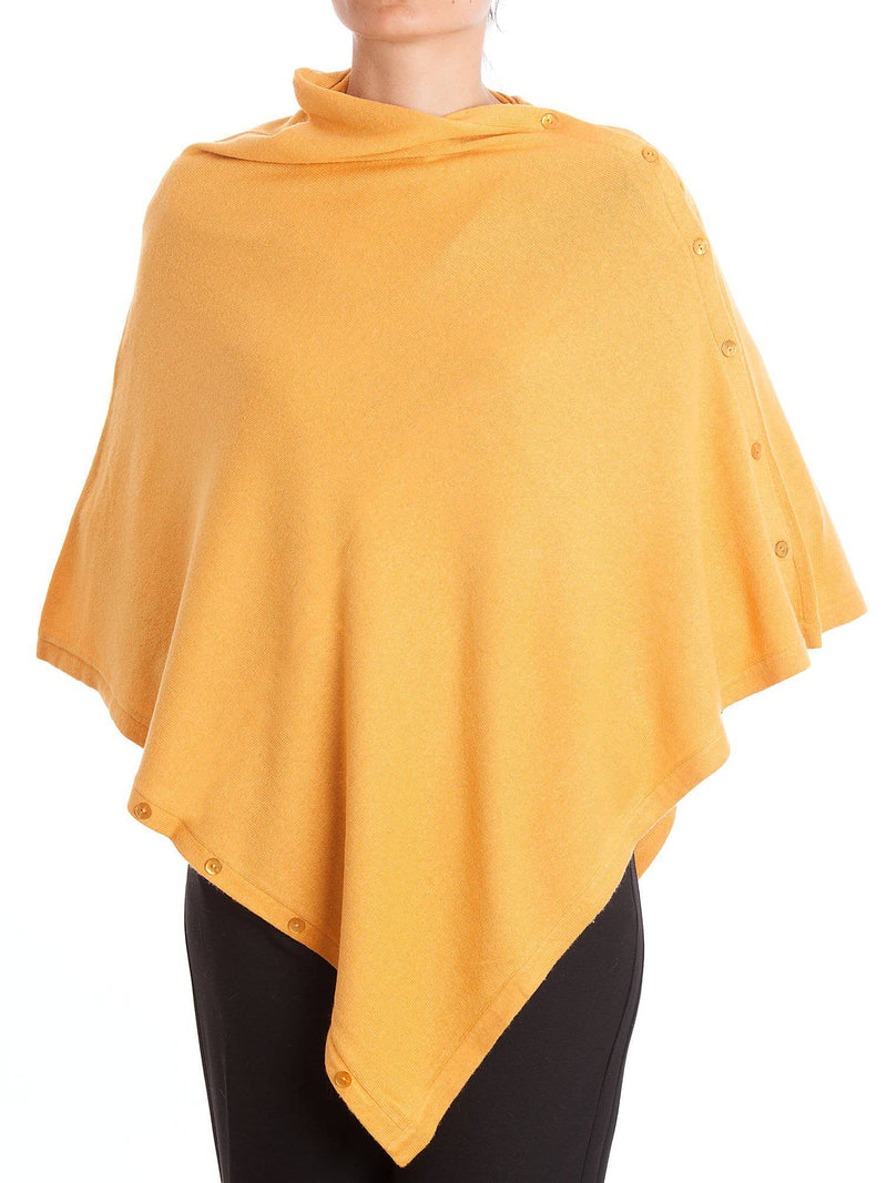 Poncho With Buttons Cashmere Blend | Dalle Piane Cashmere