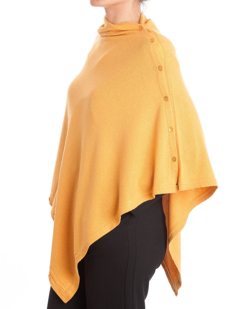 Poncho With Buttons Cashmere Blend | Dalle Piane Cashmere