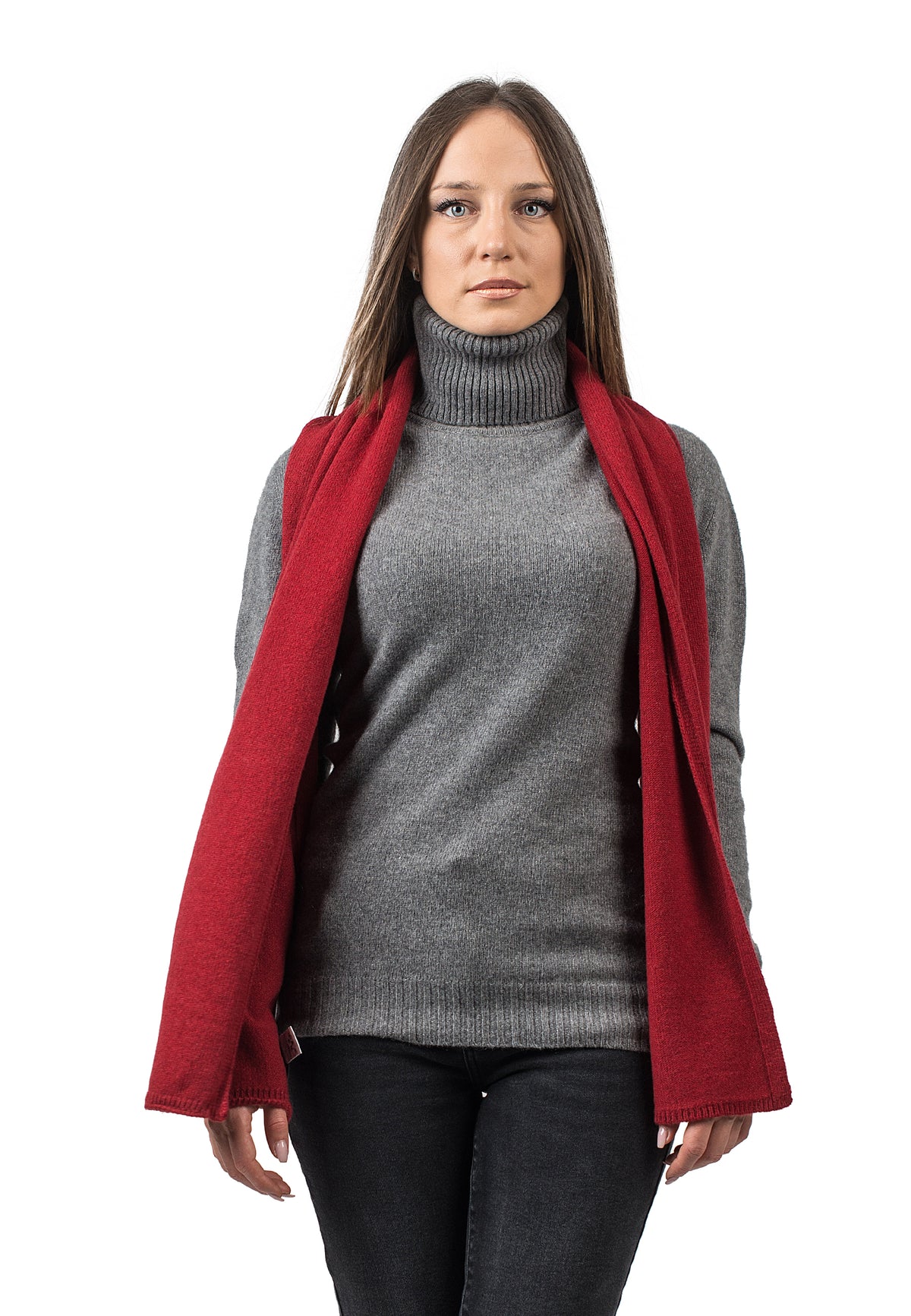 Red Women's Recycled Cashmere Blend Scarf