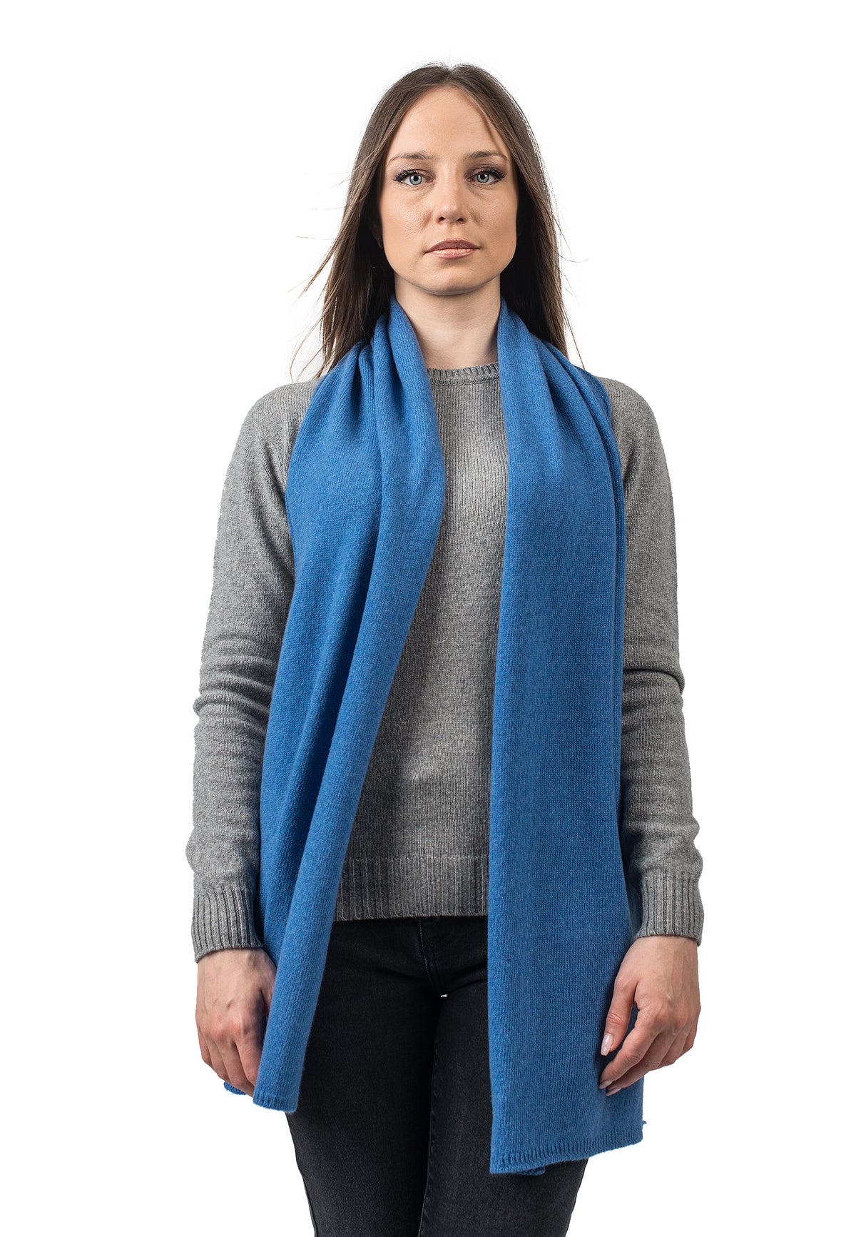 Light Blue Women's Recycled Cashmere Blend Scarf