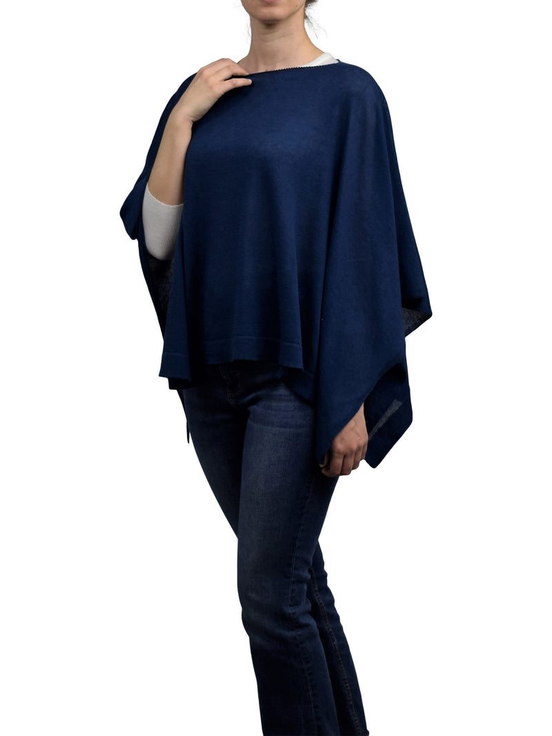 Poncho 85% cotton 15% cashmere | Dalle Piane Cashmere