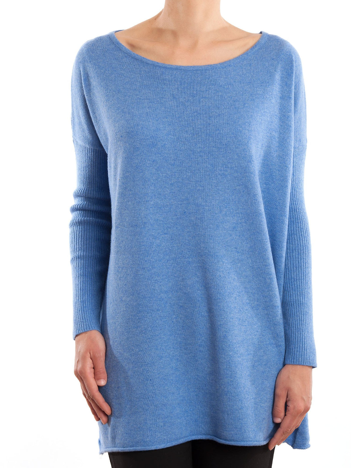 Light Blue Women's Cashmere Blend Oversized Sweater