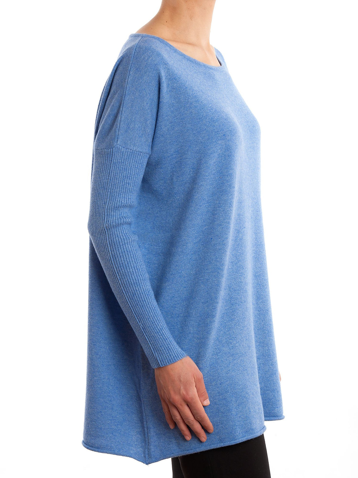 Light Blue Women's Cashmere Blend Oversized Sweater, view 2