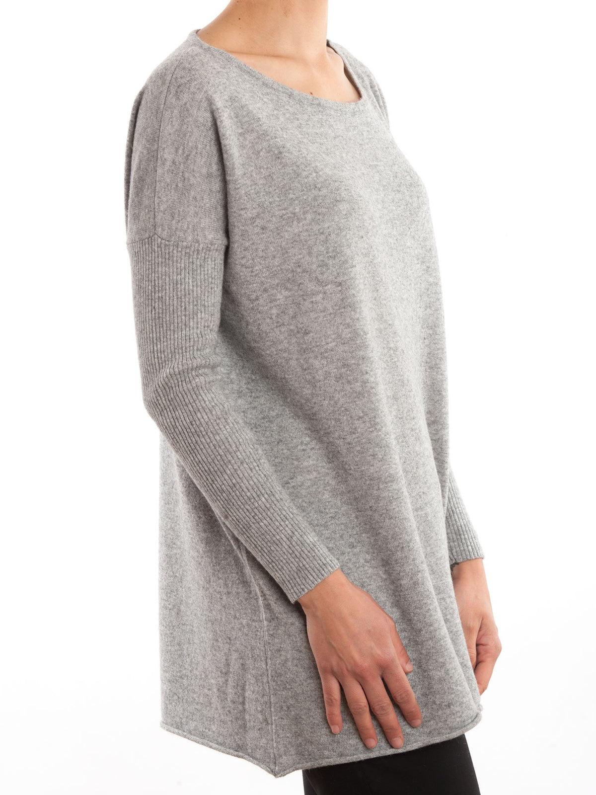 Gray Women's Cashmere Blend Oversized Sweater, view 2