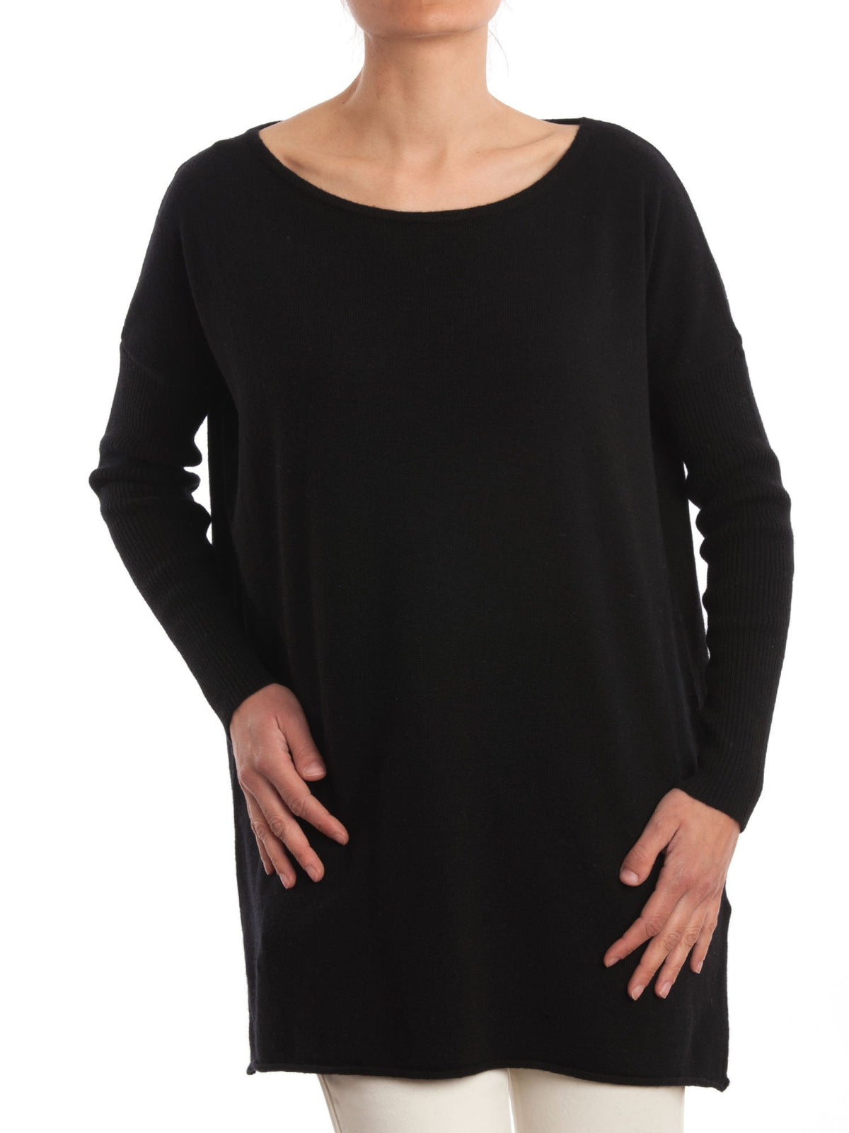 Black Women's Cashmere Blend Oversized Sweater