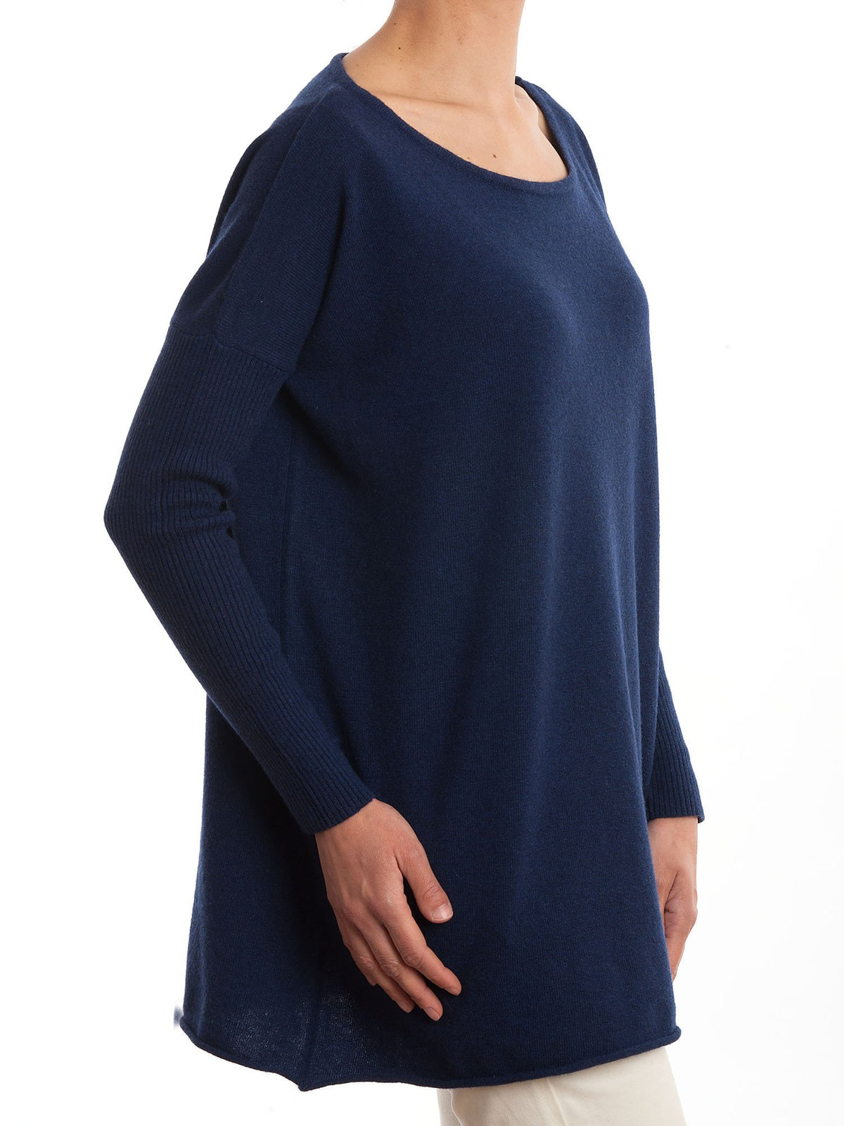 Blue Women's Cashmere Blend Oversized Sweater, view 2