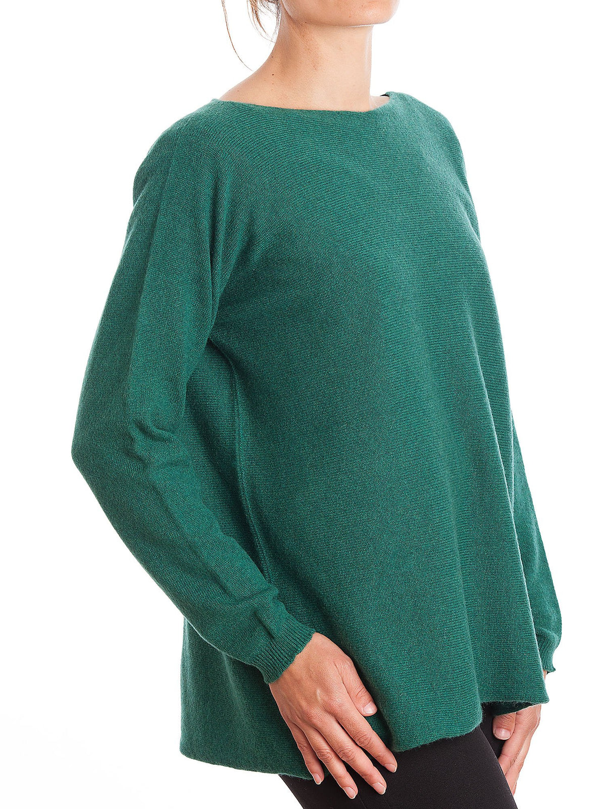 Green Women's 100% Cashmere Oversized Sweater
