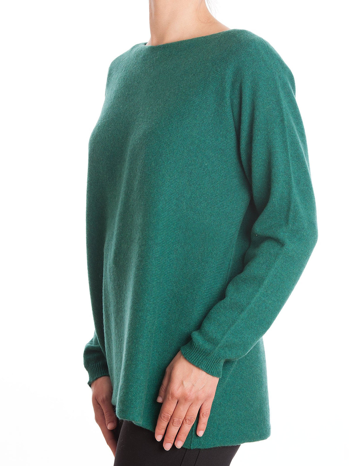 Green Women's 100% Cashmere Oversized Sweater, view 3