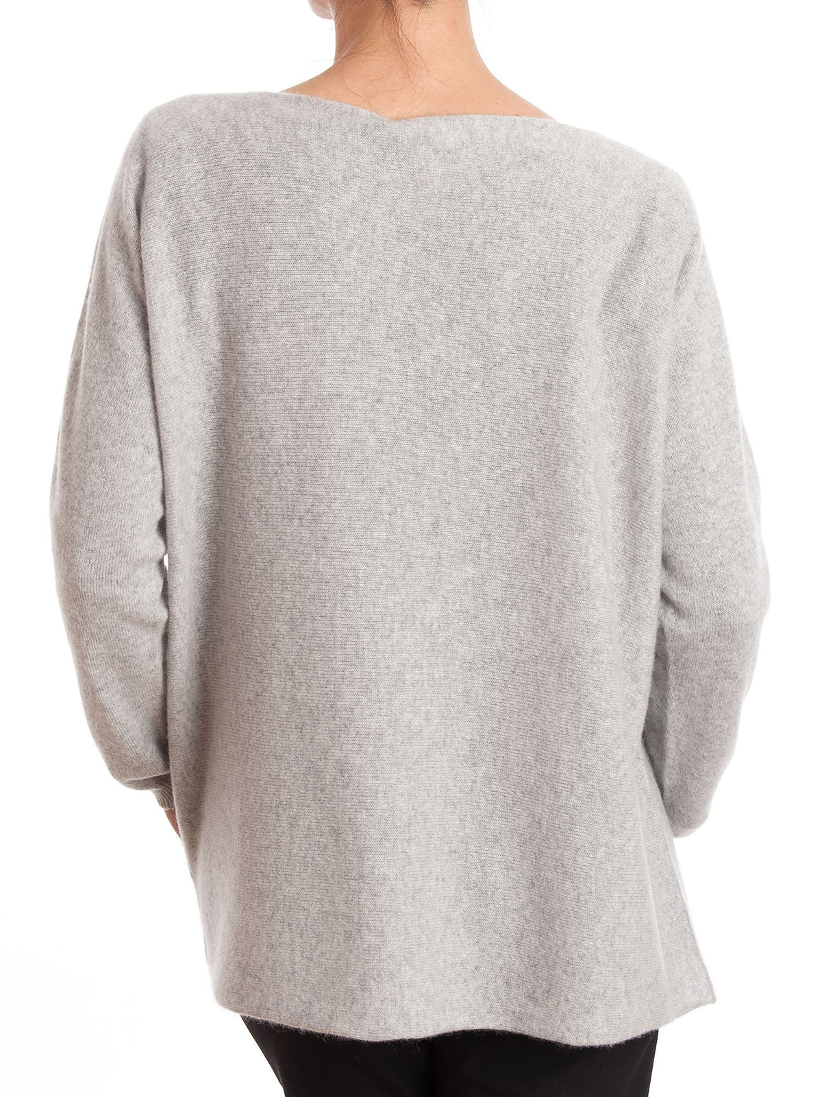 Gray Women's 100% Cashmere Oversized Sweater, view 3