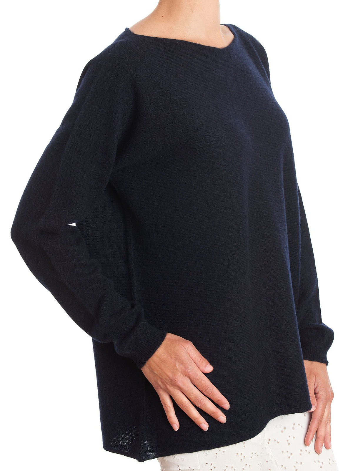 Blue Women's 100% Cashmere Oversized Sweater, view 2