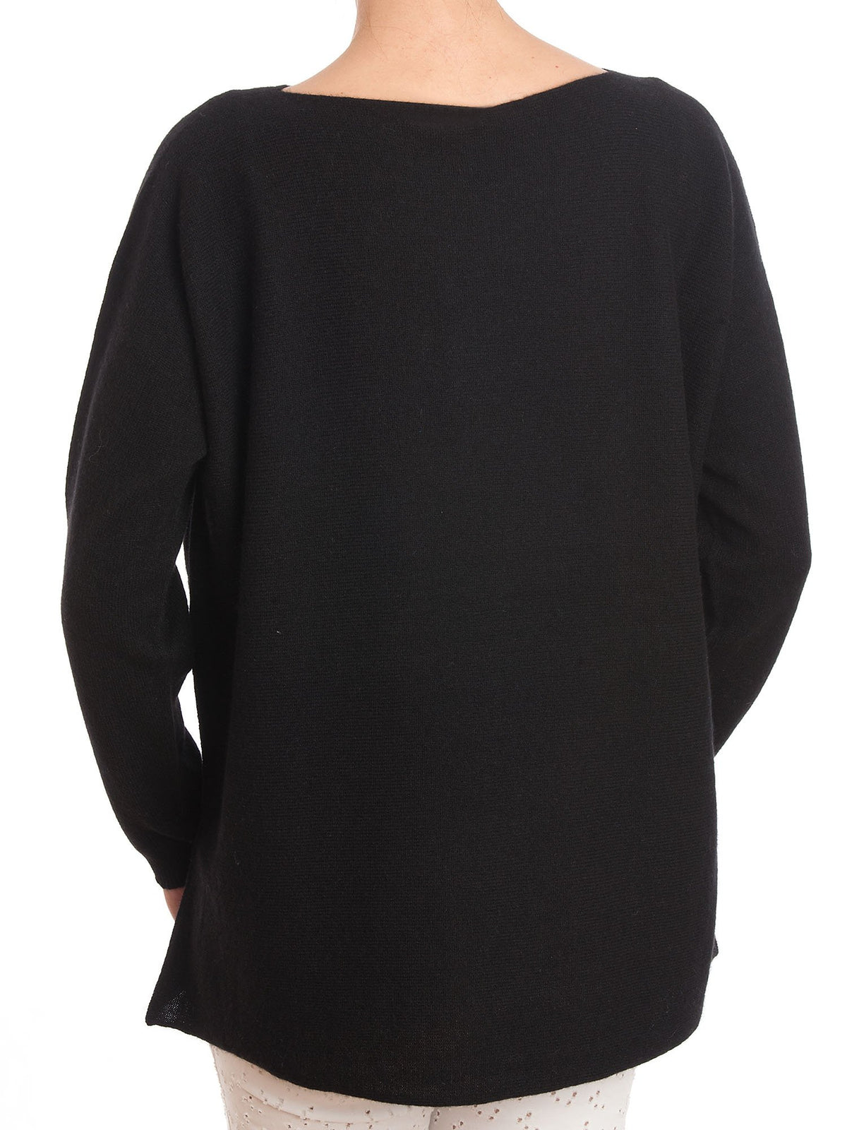 Black Women's 100% Cashmere Oversized Sweater, view 3