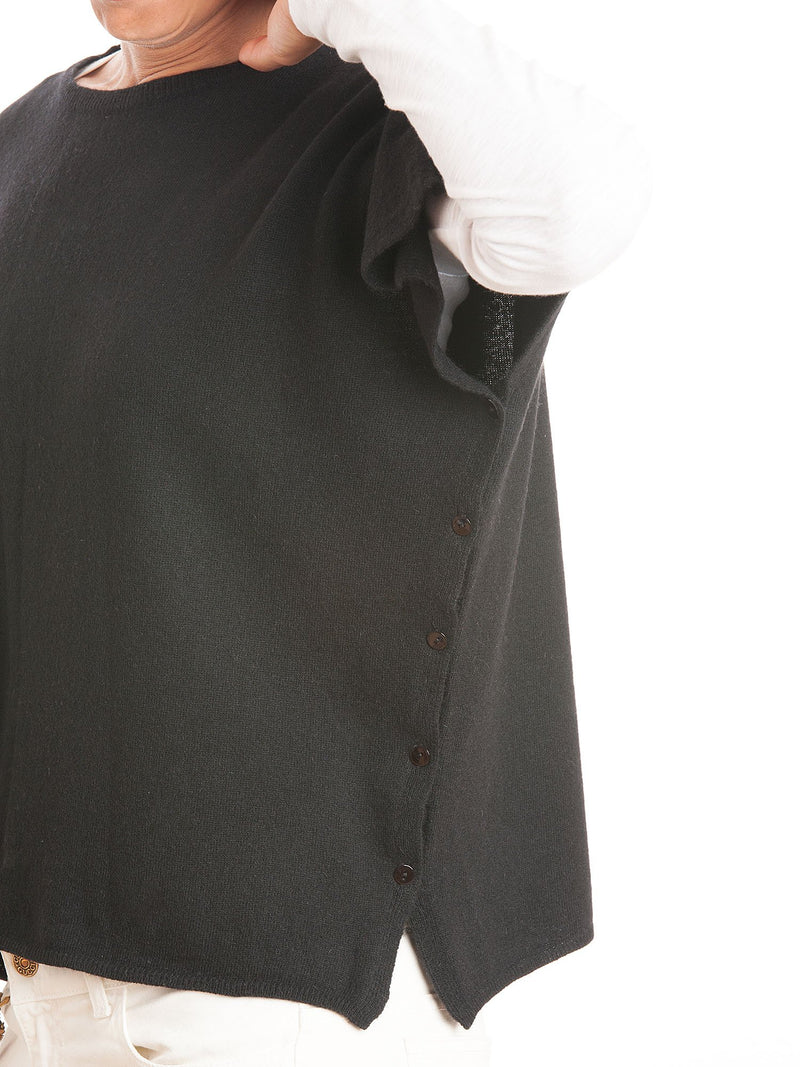 Shirt With Side Buttons Cashmere Blend | Dalle Piane Cashmere