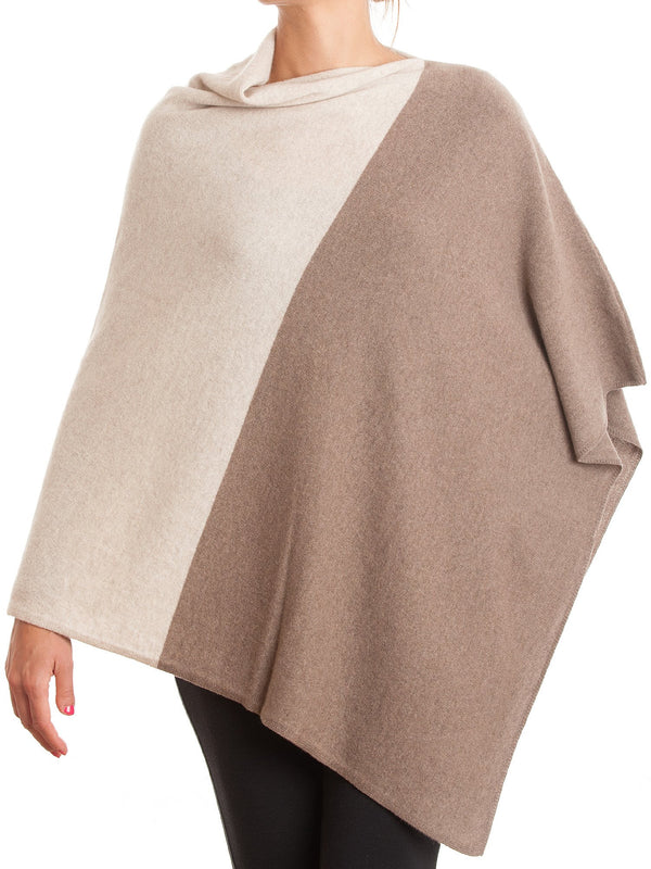 Bicolor Poncho 100% Cashmere | Dalle Piane Cashmere