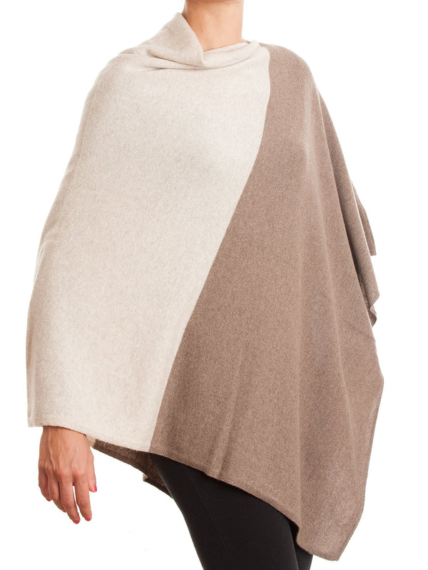 Bicolor Poncho 100% Cashmere | Dalle Piane Cashmere