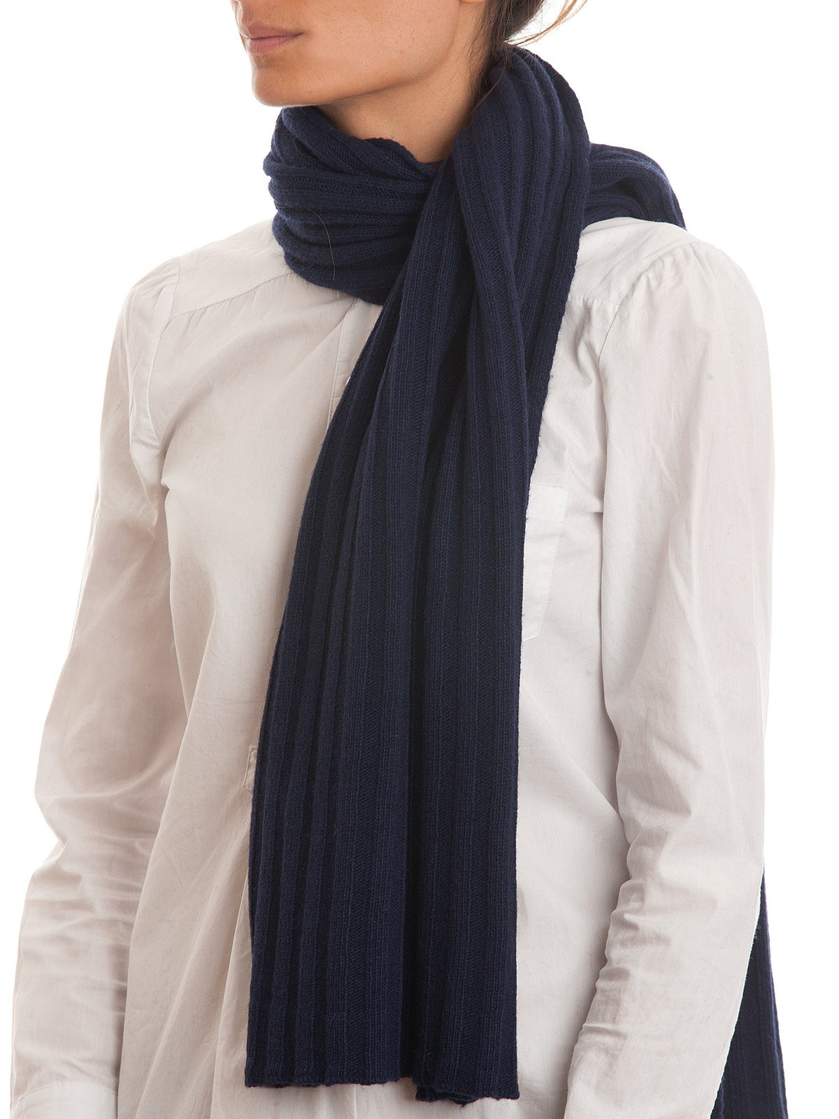 Blue Cashmere Blend Scarf and Beanie Set