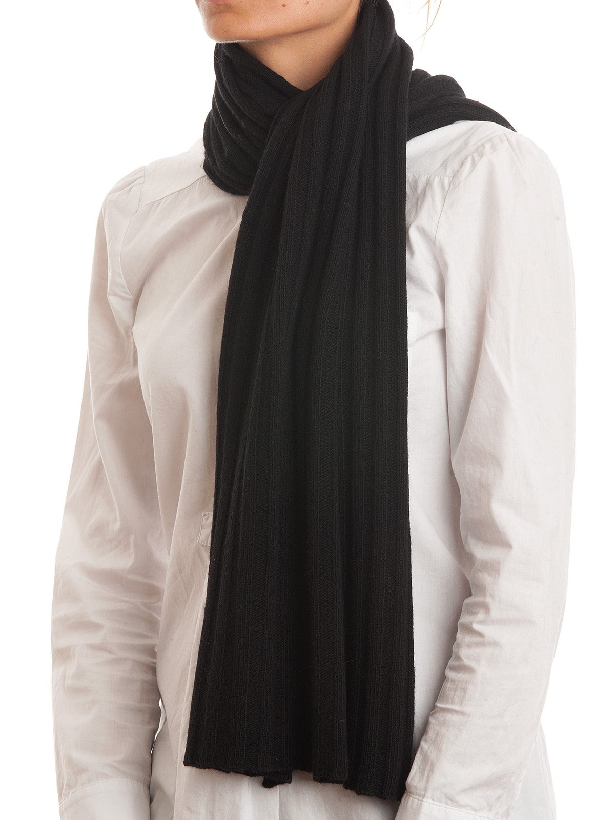 Black Cashmere Blend Scarf and Beanie Set
