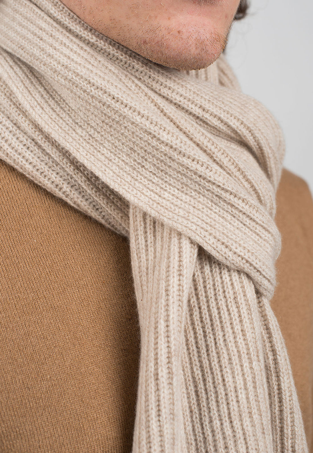 NWT NORDSTROM shops Cashmere Rib Scarf In Beige Retail $149