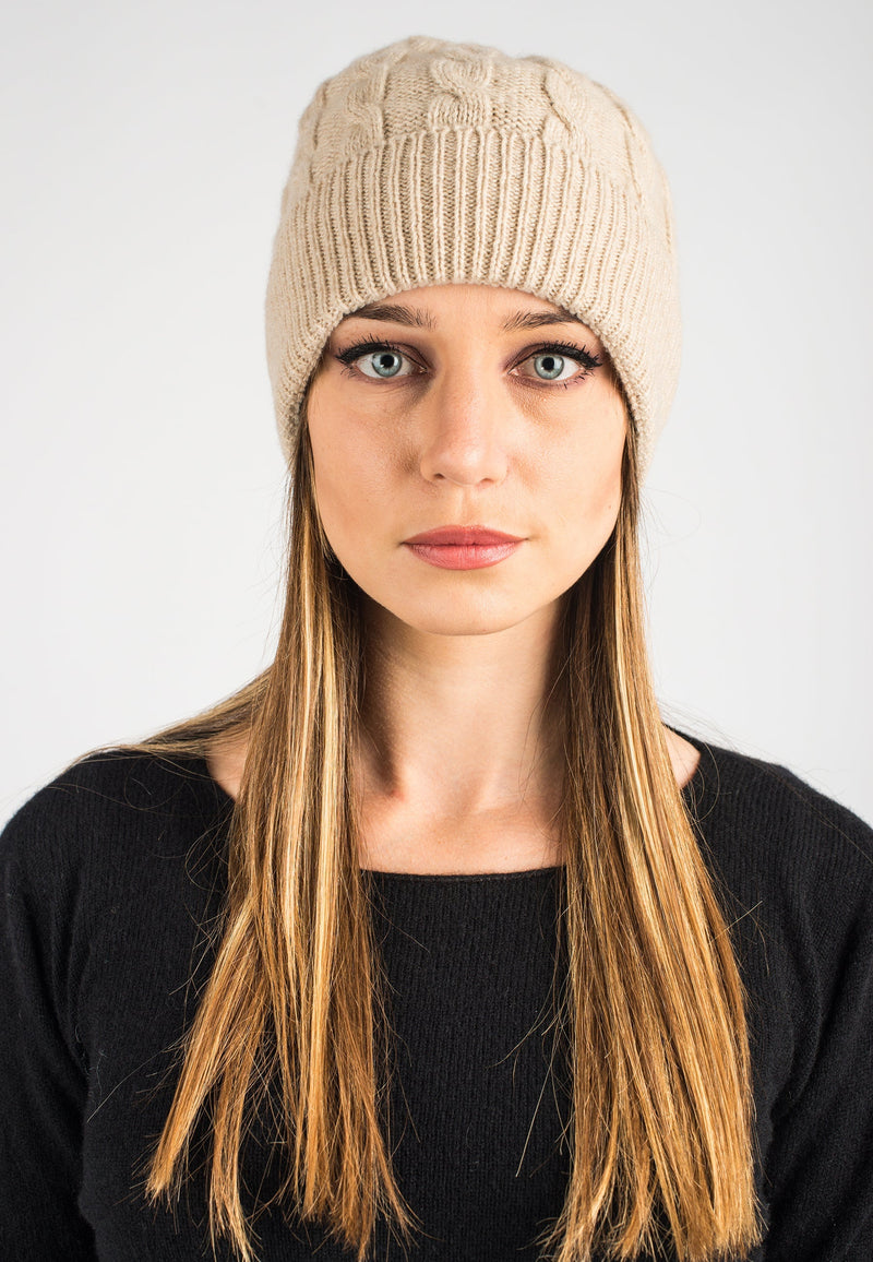 Regenerated 100% Cashmere Braided Hat