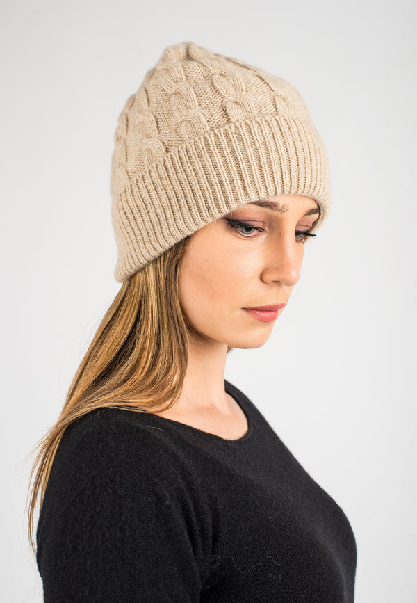 Regenerated 100% Cashmere Braided Hat