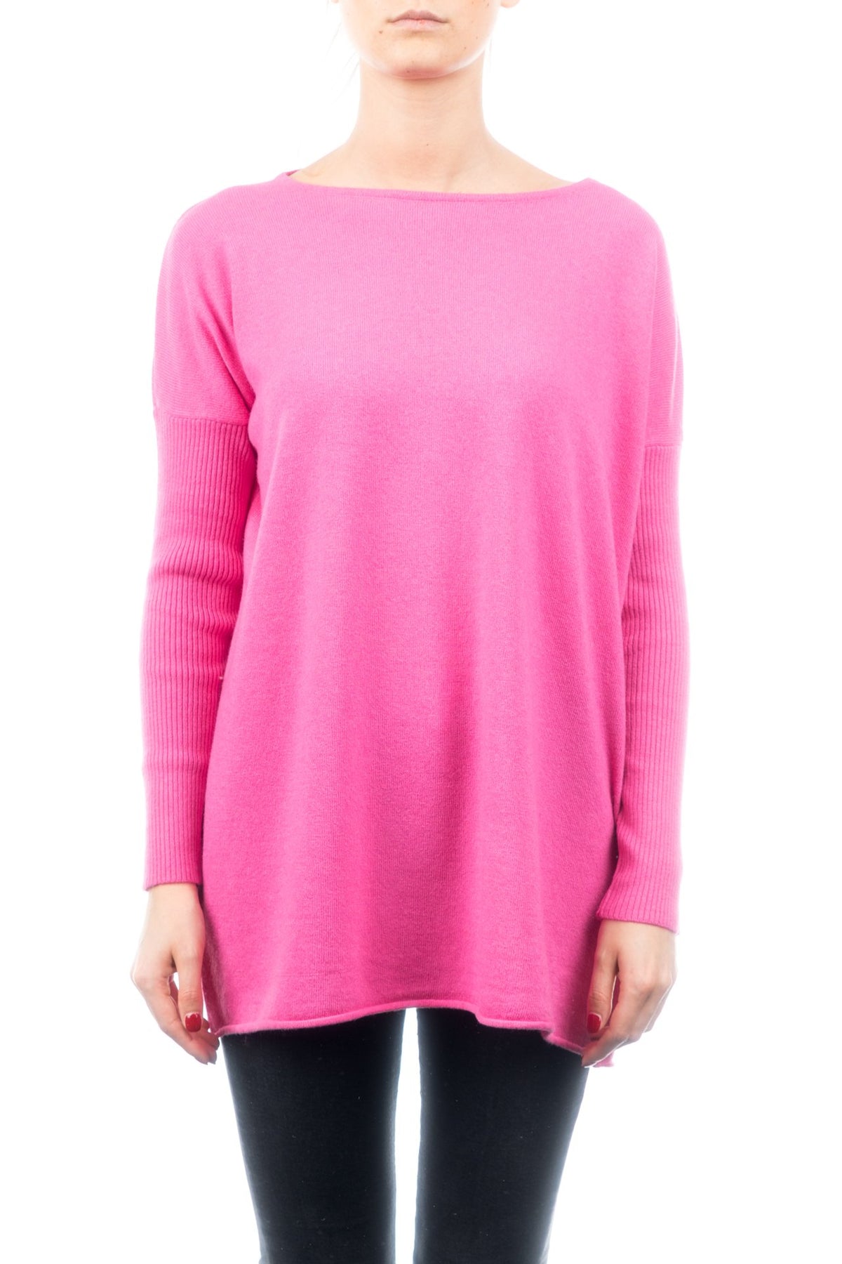 Fuchsia Women's Cashmere Blend Oversized Sweater