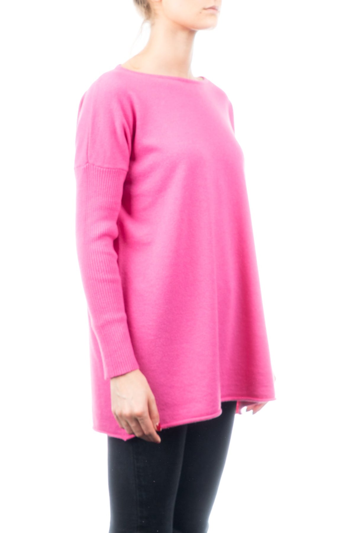 Fuchsia Women's Cashmere Blend Oversized Sweater, view 2