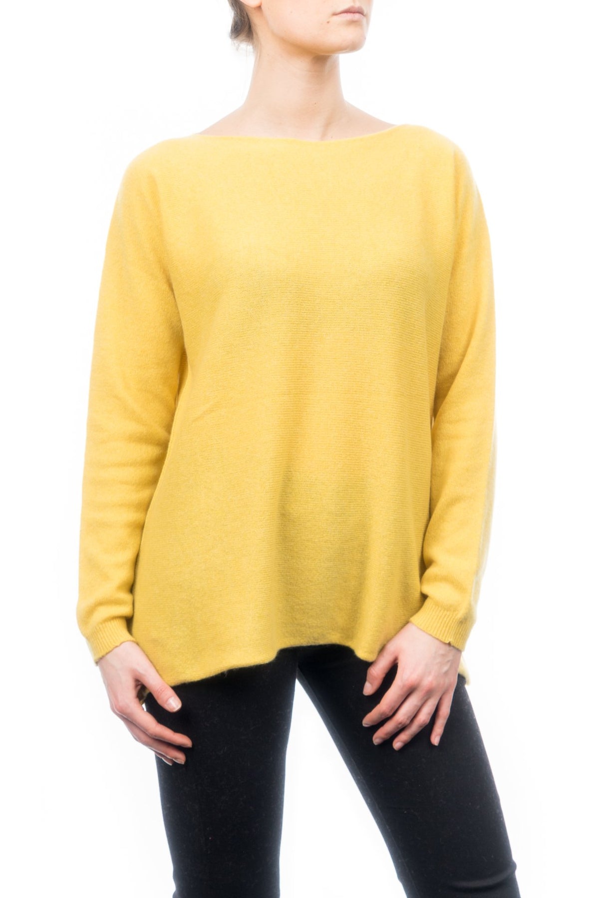 Yellow Women's 100% Cashmere Oversized Sweater, view 2
