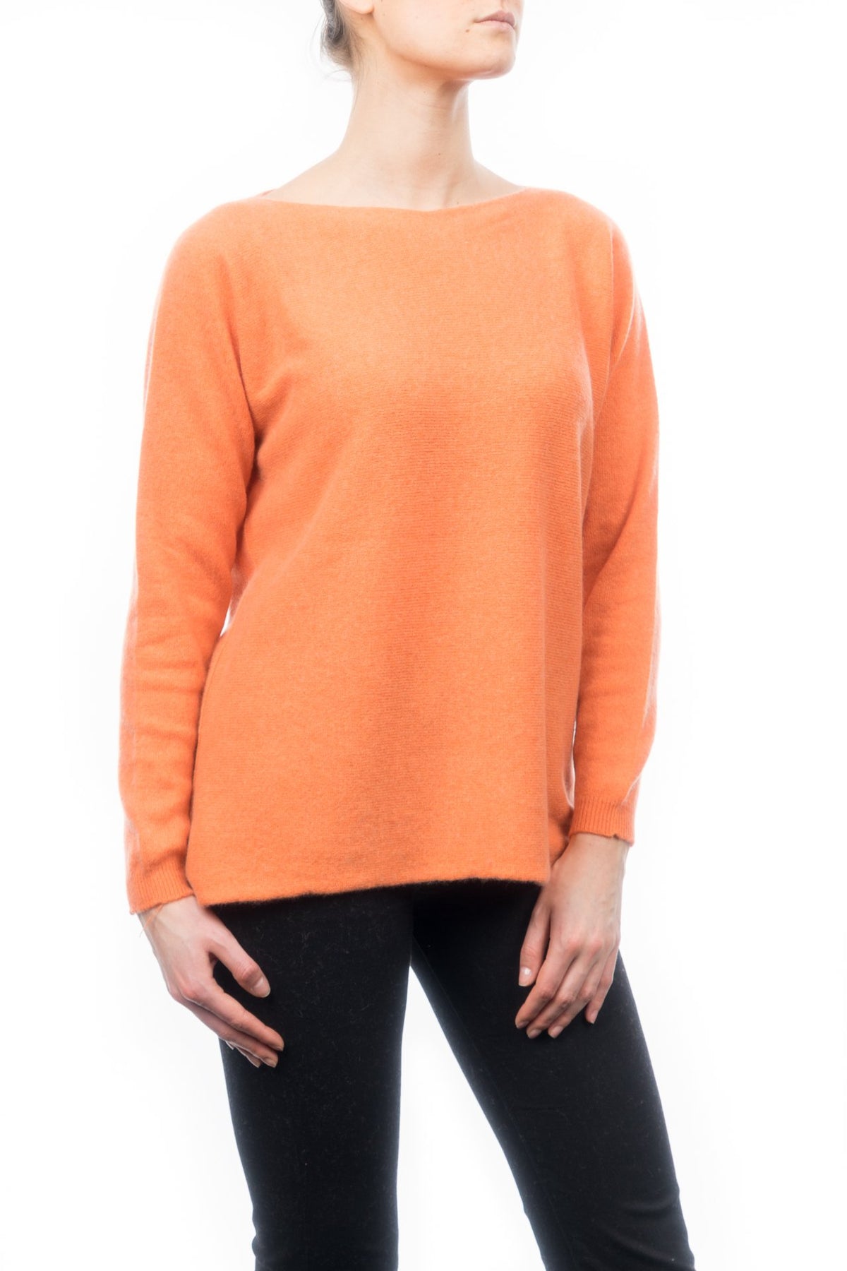 Orange Women's 100% Cashmere Oversized Sweater, view 2