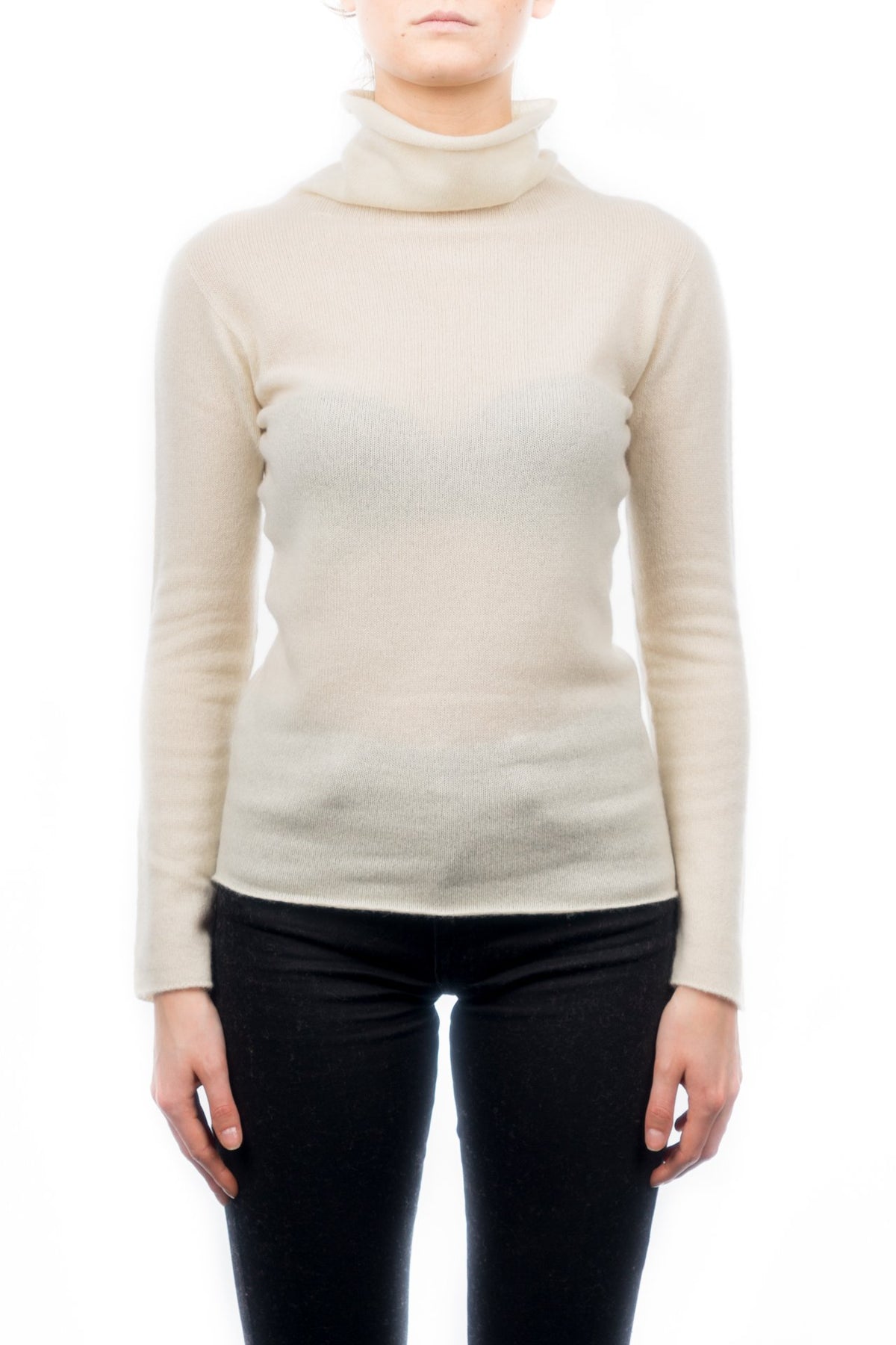 Cream Women's 100% Cashmere Turtleneck